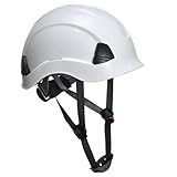 Portwest PS53 Safety Hard Hat - Height Endurance Lightweight Construction Safety Helmet Unvented ABS Shell with 6 Point Harness, White
