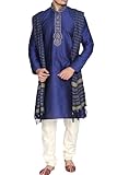 Sonisha MKP9007 Men's Blue Kurta Pajama Set Wedding Kurta Pyjama Indian Party Suit (40)