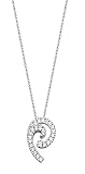 Pierre Cardin Ladies Pendant Necklace Daus Menil 925 Silver Brilliant Cut Cubic Zirconia White 45 cm PCNL90506 A450