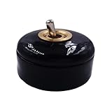 Wall Light Retro Ceramic Round Toggle Switch 2 Way Control For Home MQXFCZUX(Black Switch 2 Way)
