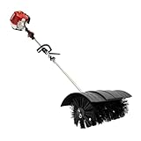 Power Broom,52Cc Petrol Walk Sweeper Brush,2-Stroke Lawn Sweeper, Gas Power Cleaner Hand Held Walk Behind Sweeper Broom, 2.3Hp/1700W Power Rake For Cleaning Boulevards And Driveway