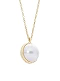 Karen Millen Large Pearl Ball Pendant Necklace for Women (Gold/Pearl)