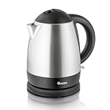 Swan SK31020N Brushed Stainless Steel Jug Kettle, Cordless Design, 2000W, 1 Litre, Silver