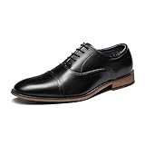 Bruno Marc Men's Lace-Up Leather Shoes, Classic Oxfords Formal Dress Shoes Brogues Derby, Comfortable School Shoes for Boy, Teen in Business, Party and Wedding,Size 8.5,Black,Louis_2