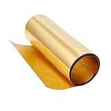 OLYCRAFT Gold Brass Sheet Roll 0.1x200x1000mm Metal Foil Plate Brass Metal Sheet Roll Copper Sheets Rolls for DIY Cutting Crafts Making