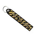 PAPER PLANE LONDON Pull to Eject Embroidered Key Chain Keyring Luggage Tag Zipper Pull Bag Key Ring