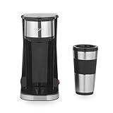 Salter One Cup Coffee Maker – Brew & Go Filter Coffee Machine, Includes 420ml Stainless Steel Travel Mug, Suitable For Ground Coffee/Pads, Washable & Reusable Filter, Brew Coffee In 3-4 Minutes