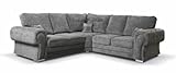 NEW SCS LUSH Corner Sofa or 2+3 Seater Sofa Fullback Couch Grey Luxury PLUSH Fabric (Corner sofa)