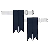 Kilt Emporium Adjustable Kilt Flashes for Men - Heavy Buckle, Plain & Tartan (Navy Blue)