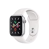 Apple Watch Series 5 (GPS, 40mm) Silver Aluminium Case with White Sport Band (satellite) (Renewed)