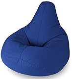 Beautiful Beanbags - Highback Beanbag for Kids - Indoor/Outdoor Lounge Chair - Water Resistant - 35 Inches - Manufactured in UK - Blue