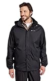 Mountain Warehouse Pakka Mens Waterproof Packable Jacket - IsoDry, Lightweight & Breathable Raincoat with Taped Seams & Packaway Bag - For Spring Summer & Travel Black M