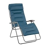 Lafuma Mobilier Clip XL Air Comfort Outdoor Home Zero Gravity Relaxing Recline Lounge Chair with Steel Tubing, Garden Recliner Chair Ideal for terrace, or pool - Coral Blue