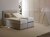 MiBed Powis Executive Adjustable Bed with 10" Soft/Medium feel Mattress, Made in UK, 5 Year Guarantee (Desire Beige, Single 3'0)