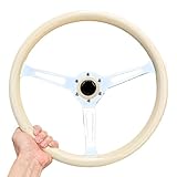 15 Inch (380mm) Vintage Racing Steering Wheel - ABS Classic Sport Steering Wheel for Beetle, Golf MK1 & Classic Cars (Black, 6-Hole Universal Fit)(B)