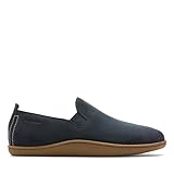 CLARKS Home Mocc Suede Slippers in Navy Standard Fit Size 11, Blue