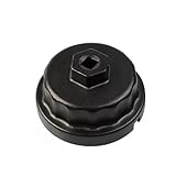 Crozgan 64.5mm 14 Flutes Oil Filter Wrench Cap Black Oil Filter Cap Removal Tool for Toyota Lexus Tundra Tacoma Highlander Camry 4 Runner RAV4