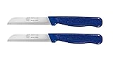 GGS Solingen Vegetable and Fruit Knife Set, Tomato and Steak Knives, Serrated, Dishwasher Safe, German Stainless Steel, Chef Kitchen Set (Blue Set of 2)