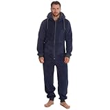 Slumber Hut® Mens and Boys Grey Snuggle Fleece Hooded Onesie - Matching Adult & Child Sizes - Warm Shaggy Hooded All in One Pyjamas - Elasticated Cuffs
