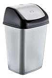 Best House | Plastic Swing Bin 20 Liters | Grey | 1 Pc | Waste Bin, Durable, Lightweight Hinged Swing Lid for Kitchen, Office, and Home Use – Odor-Reducing Design, Easy to Clean - Pack of 1