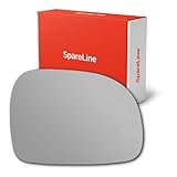 SpareLine Wing Door Mirror Glass - Adhesive‑Type Convex for Mercedes-Benz Viano 2004-2009 (Right/Off‑Side/Driver)