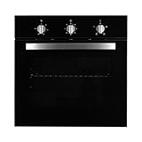 SIA FSO59BL Built-in Single Electric Fan Oven and Grill, Multi-function With Timer, A Energy Rating, Black, 2 Years Parts & Labour Guarantee