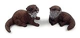 Onwomania Polyresin Otter Double Water Marten Predatory Animal Figurine Made of Polyresin Brown 5.5 cm