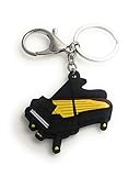 FizzyButton Gifts Grand piano keyring with silver tone keyring and lobster clasp