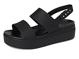 Crocs Women's Brooklyn Women Low Wedge W Clog, Black, 8 UK