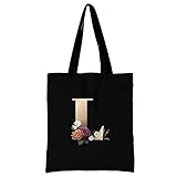 26 Letter Printed Canvas reusable grocery bags, Foldable Casual Travel HandBag, Shoulder Beach Tote Bags, Shopper bag eco friendly super strong washable Storage bags Shopping bag Canvas bag for Women