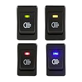 CGEAMDY 4 PCS Car Accessories Fog Light Rocker Toggle Switch, Fog Light Toggle Rocker Switch 4Pin ON/OFF for Universal Auto Car, Car Vehicle Blue Red Green Yellow Automotive Fog Light Switch