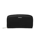 Fiorelli Women's Benny Purse, Multiple Compartments Wallet, 12 Card Slots, Full Zip Closure, Black Faux Leather
