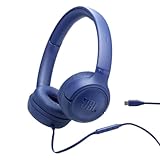 JBL Tune 530 C Comfort Fit Wired On Ear Headphones with Microphone, JBL Pure Bass Sound, EQ Presets, USB-C Connectivity, Foldable Design and Tangle-Free Cable, Blue