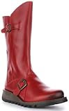 Fly London Women's Mes 2 Buckle Boots, Red, 6 UK