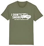 Corporate Togs I Don't Snore - I'm Driving My 4x4 Land Off Roader Rover T-Shirt, X-Large, Olive Green