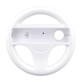 OSTENT Mario Kart Racing Games Steering Wheel Compatible for Nintendo Wii Remote Controller Color White