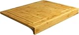 Counter Edge Chopping Board Wood | Large Bamboo Cutting Board with Lip and Grooves | Butchers Block | Kitchen Counter Saver | Cutting Edge | Chopping Block