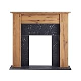 FlameKo 43’’ Mantel Surround for Verona Insert Suitable for all 16” Fireplace Inserts, Multiple Colours Available (Dark Bronx Oak and Black)