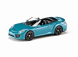 siku 1523, Porsche 911 Turbo S Convertible, Metal,Plastic, Blue, Toy car for children