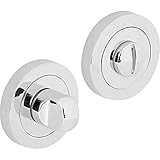 Designer Levers - Bathroom Toilet WC Door -Thumbturn Twist & Release Lock - Polished Chrome - Screw On Rose - Set