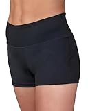 Silky Dance Girls Dance Shorts, Squat Proof, Sports Gym Yoga Shorts, High Waisted - Black, Age 11-13