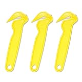 XWYDZ 3 Pcs Yellow Box Cutter, Box Opener, Box Cutters - for Cardboard, Warehouse, Packaging, for Slitting Bubble Wrap, Stretch Film, Foam and Other Plastic Material