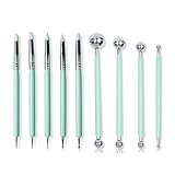 9 PCS Silicone Clay Sculpting Tools, Ball Stylus Dotting Tools Double-Ended Polymer Clay Tool Modeling Ball Tools Soft Rubber Tip Modelling Pen for Art Crafts DIY Pottery Sculpture