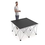 PD X-Lite750 1m x 1m Portable Stage Platform with 60cm Riser – Lightweight Modular Stage System with Anti-Slip Deck, Aluminium Frame, Quick-Fold Legs, Indoor/Outdoor Use, 750kg Load Capacity