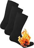 3 MENS THERMAL HOT SOCKS EXTRA THICK 2.3 TOG BLACK 6-11 SIZE