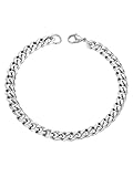 PROSTEEL Mens Cuban Chain Bracelet, 6MM, 19CM Length, 316L Stainless Steel (Send Gift Box)
