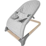 Bubba Bear Baby Bouncer, Foldable Rocking Chair with Seat, Newborn to Toddler, 0+ Months (Grey)