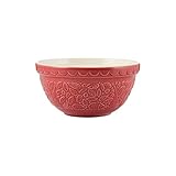 Mason Cash in The Forest Hedgehog Mixing Bowl 1.1 Litre | 21cm Red S30 Stoneware Bowl for Baking, Pudding & Cookie Dough, Embossed Woodland Design