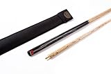 BCE Unisex Two Piece Ash With Case Pool/Snooker Cue, Black/Natural Ash, 57 145cm EU