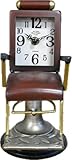 Barber's Chair Novelty Desk Clock | Brown